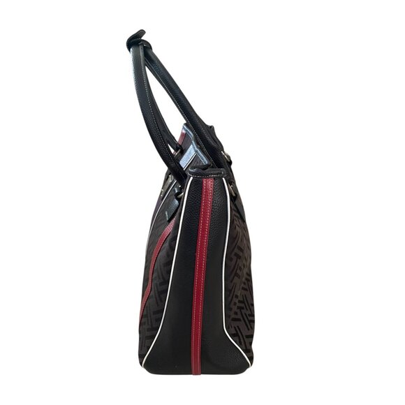 Tignanello Black Tote with Red and Purple Stripes - Picture 4 of 12